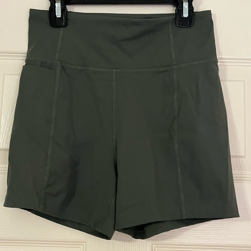 Stradivarius Olive Green Women's Athletic Shorts